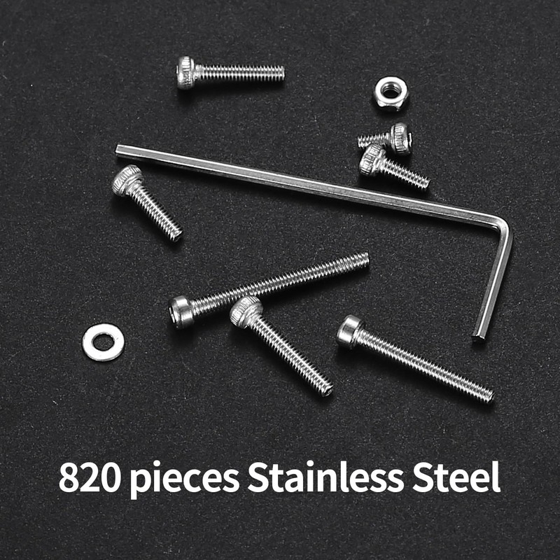 820 Piece M2 Hex Socket Screw Set, 304 Stainless Steel