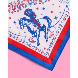 xo, Fetti American Cowgirl Bandana, 27" x 27" | Last Rodeo Bachelorette Party, Western Birthday Accessory, Cowboy Head Scarf, USA Decorations, Bridesmaid Gift, Bach Favor