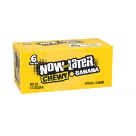 Now & Later Soft Taffy Chewy Banana Fruit Chews,0.93 Ounce (Pack of 24)