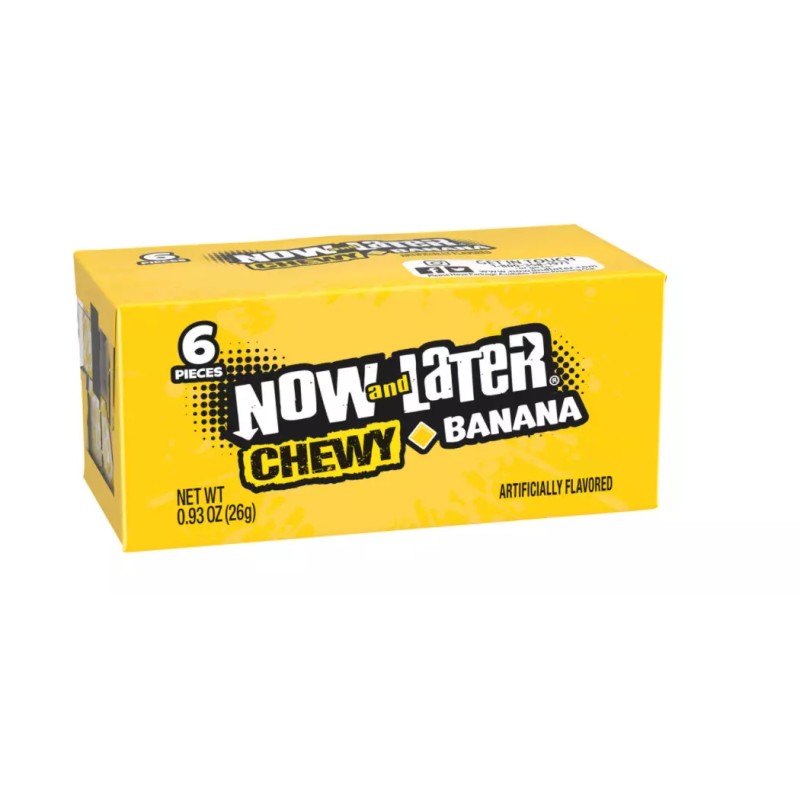 Now & Later Soft Taffy Chewy Banana Fruit Chews,0.93 Ounce