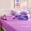 DORCAS 6 Pcs Rainbow Twin Bedding Sets Purple Glitter Galaxy