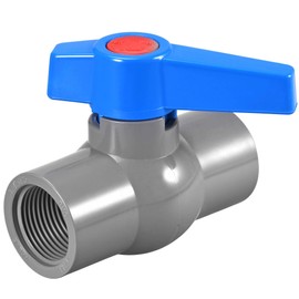 sourcing map Ball Valve, G3/4 Female Thread PVC Valve for Aquarium Setup, Sump Pump, Pool, Garden Sprinkler Gray Blue