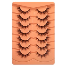 Himirell False Eyelashes Cat Eye Natural Look Lashes 6D Volume 5-14 mm False Eyelashes Natural Wispy Lashes Soft Faux Mink Lashes Fluffy False Lashes