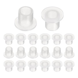 sourcing map 20pcs Flanged Sleeve Bearings Plastic Bushings ID 8mm x OD 10.6mm x Length 12mm Nylon Bushings, White