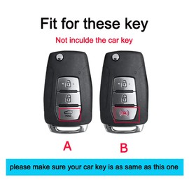 ontto Car Key Case Fits SsangYong Torres Kyron 2 Actyon Tivolan Korando Rexton Tivoli XLV Stavic Key Case Key Box Key Cover with Key Fob 3 Buttons Accessories, B Black