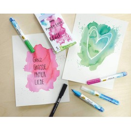 KREUL 18199 - PaperLove Marker Set, Consisting of Black Lines, White Lines and Water Colour - The Ideal Pen Combination for Graphic Design, Hand Lettering and Illustrations