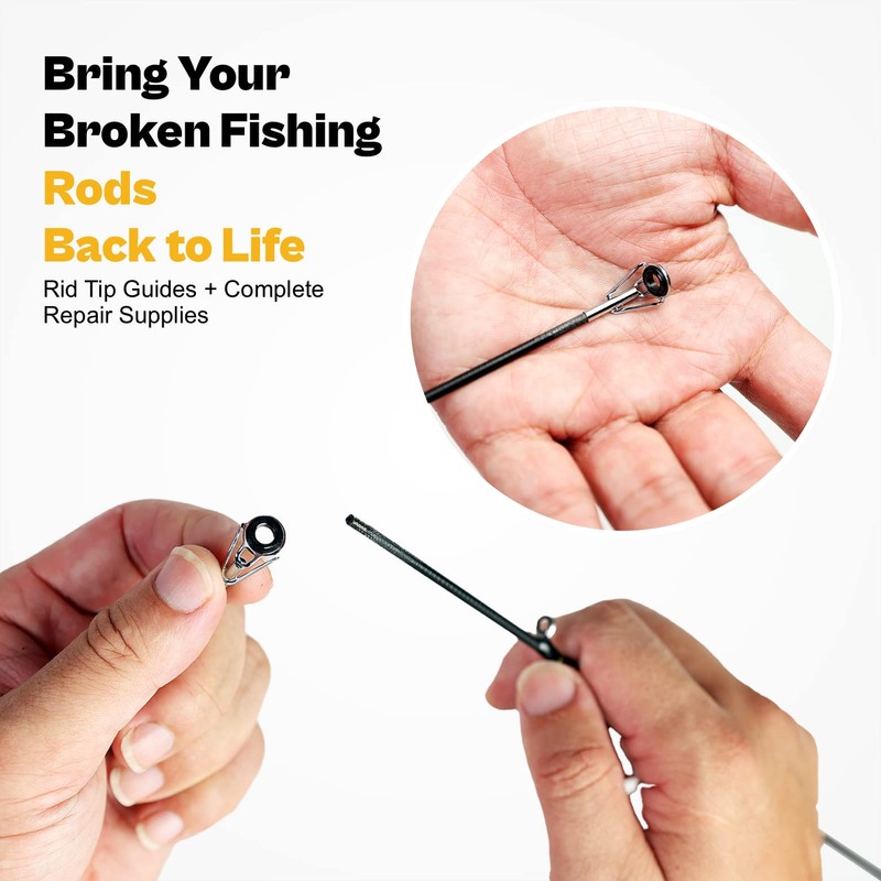 Rod Tip Repair Kit with Glue,Complete Supplies for Freshwater &