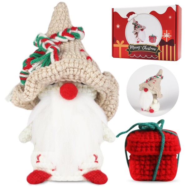 Crochet Kit for Beginners Kids Adults - Christmas Gnome Amigurumi