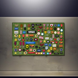 Yzpacc Tactical Patch Display Board, Hook & Loop, Foldable, Combat Moral, Patches Panel for Military Patch Suspension