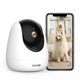 Tenda 2k Indoor CCTV Camera CP3pro, Pet/Baby Scream/Person/Motion Detection, One Touch Call, 360 Degree Dog Camera, 2-Way Audio, Alarms & Push Message, H.265, Night Vision