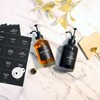 Glass Coffee Syrup Dispenser with 84 Labels (Set of 2),
