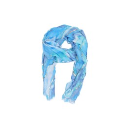 QUEEN HELENA SC026 Soft Lightweight Scarf Wrap Round Neck Pattern Elegant Women, blue, Unit size