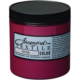 Jacquard Fabric Paint for Clothes - 8 Oz Textile Color - Pink - Leaves Fabric Soft - Permanent and Colorfast - Professional Quality Paints Made in USA - Holds up Exceptionally Well to Washing