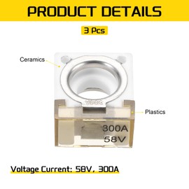 MECCANIXITY 3 Pcs 300A Terminal Block Fuse, 58V DC Marine Rated Battery Fuse and Terminal Block, for The Circuit Protection of Automobiles RVs Cranes Ships Charging