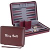 WE Games Custom Monogram Magnetic Travel Backgammon Set - Burgundy