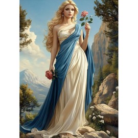 MAXBYE Diamond Painting Kits, 5D Elegant Goddess Diamond Art Round Full Drill Gem Cross Stitch for Adults Beginner, DIY Crystal Craft Gifts Home Wall Decor 30x40cm