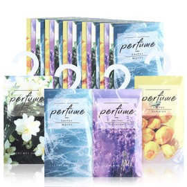 24 Pcs Large Hanging Closet Deodorizer Air Freshener Scented Sachets for Drawers and Closets Long Lasting Lavender Sachet Bags Drawer Freshener for Clothes (Lavender, Jasmine, Waves, Tulip)