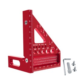 Lsydgn 3D Carpenter's Square, Protractor 22.5°-90° Angle Marking, Mitre Angle Triangle Ruler, Try Square, Metric Aluminium Alloy Precision Layout Measuring Tool for Carpenters, Engineers