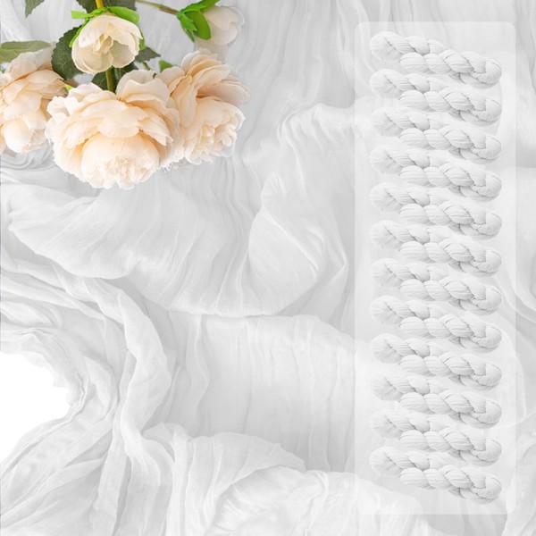 12 Pack White Table Runner 10FT Cheesecloth Table Runner 21