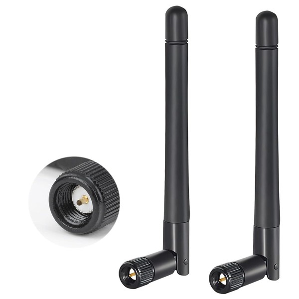2PCS SMA WiFi Antenna, 2.4GHz & 5GHz 5.8GHz 3dBi Wifi