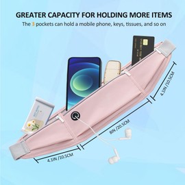 Running Belt Waist Pack for Women - Waterproof Reflective Fanny Pack with Adjustable Bounce-Free Design, Fits Large Phones,Card, Key Storage - Gym, Hiking, Cycling Essentials (Pink)