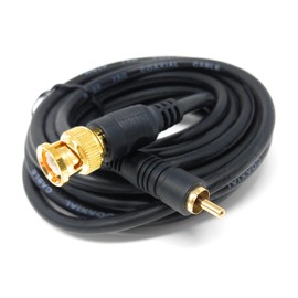 DRUT 5m BNC to RCA Phono Plug CCTV Cameras Coax Male to Male 75R Video Cable Lead 16.5ft
