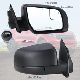 Lqito Right Passenger Side Mirror Compatible With 2019 2020 2021 2022 2023 2024 2025 Ford Ranger With Matte Black Replace#KB3Z17682A(0Pins)
