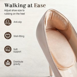 Almohadillas adhesivas para zapatos – Protector de talón antirrozaduras – Reduce ampollas y ajusta zapatos grandes – Espuma suave y transpirable – Para hombres y mujeres (Color: Transparente*4 Pares)