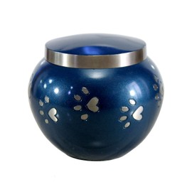 ESPLANADE Pet Cremation Urn Memorials Container Jar Pot | Brass Urn | Metal Urn | Burial Urn | Memorials Keepsake | Pet Dog Cat urn (Blue 30 lbs)