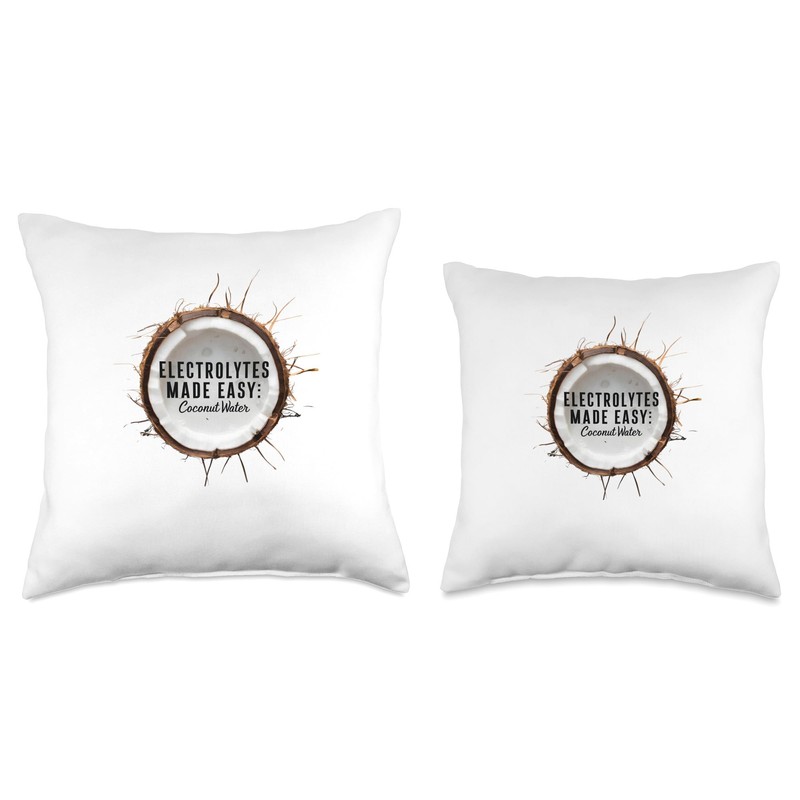 Electrolytes Made Easy Coconut Waters Print Throw Pillow
