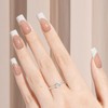 AILLSA Uñas Postizas Francesas de Gel, 180 Unidades, Largas, Cuadradas,