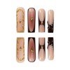 Long Press on Nails Square Fake Nails Brown False Nails