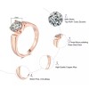 Camimi Anillo Compromiso Oro Rosa Gran Zirconia Cuadrada Premium