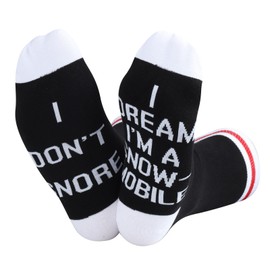 ZJXHPO Snowmobile Riding Sock I Dream I’m A Snowmobile Sock Skimobiler Sock Winter Sport Lover Gift (C-Snowmobile Sock)