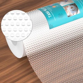 CreGear Non-Adhesive Shelf Liner, Kitchen Cabinets, Drawers & Refrigerators Liner, 12 Inch x 20 FT(240 Inch) Non-Slip & Waterproof Durable PEVA Clear Cabinet Fridge Liner for Protection