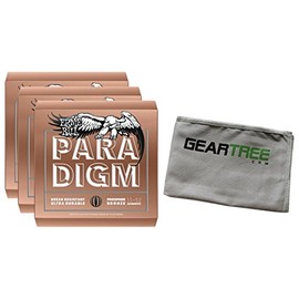 3 Pack of Ernie Ball 11-52 Paradigm Light Phosphor Bronze Acoustic Guitar String