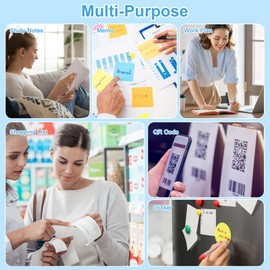 GuKKK Mini Printer, Mobile Photo Printer, Portable Mini Photo Printer, Wireless Photo Printer, Thermal Printer, Smartphone Bluetooth Printer, for Learning Aid, Learning Notes, Journal, Notes, Journal