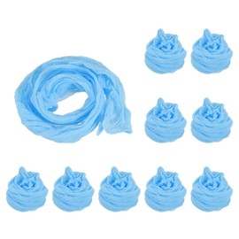 PATIKIL Nylon Stocking Flower Fabric, 10pcs, Light Blue, DIY Flower Making Kit for Wedding Crafts, Home Decoration