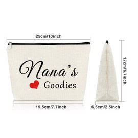 Nana Makeup Bag Nana Gifts from Grandchildren Mother's Day Birthday Gift for Grandma Retirement Gifts for Grandmother Cosmetic Bag Grandma Gifts from Granddaughter Grandson Cosmetic Travel Pouch