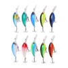 10Pcs Artificial Crankbait 3D Fishing Bait Fishing Accesories for Bass