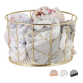 Relaxdays Wire Basket Round Vintage Storage Clothes Accessories Decorative Basket Metal Diameter 21.5 cm Various Colours