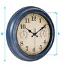 12 Inch Outdoor Clock with Thermometer and Hygrometer Combo, Waterproof
