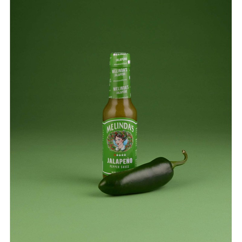 Melinda's Original Jalapeño Pepper Hot Sauce, 5-ounce Jar Packed With
