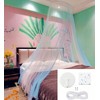 Eimilaly Two-tone Bed Canopy Mosquito Net White Blue with 250pcs