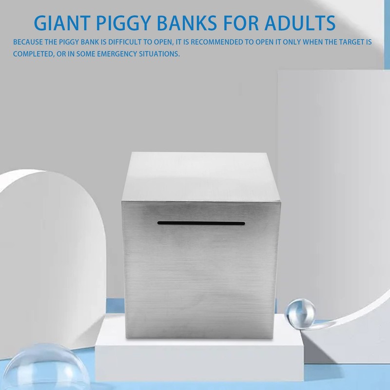 Stainless Steel Money Box, Safe Box for Children, Cannot Save,