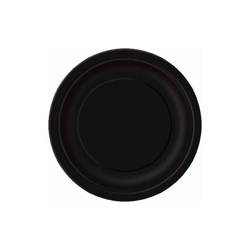 Unique Party 32080 Black Paper 9" Round Dinner Plates |