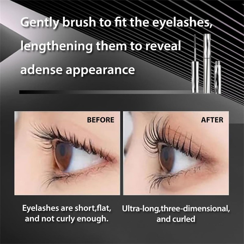 Waterproof Metal Wand Natural Washable Mascara, Steel Pipe Eyelash Primer