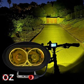 OZ-USA E-bike 2-Pin High Output LED Headlight Neon Yellow Compatible with Rad Power Bikes RadMini RadRover RadExpand RadRunner