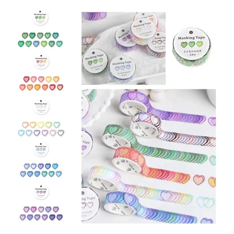 Washi Tape Corazon Sticker Scrapbook Papeleria Bonita 1 Roll