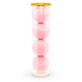 Price of Bath Coloured Tennis Balls (1 Tube of 4 Balls) | Type 2 ITF Standard | Made in UK | Perfect for Court Play, Training, or Dog Games! | Pick From Any Colour | (Pastel Pink)
